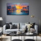 Venetian Sunset Modern Wall Art Canvas Office Home Room Framed 120x60cm