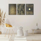 3pcs , Golden dots decorative poster, abstract art Metal Print Ready to Hang Art