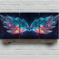 3pcs Decorative Wings Pink Blue & Golden Metal Print Ready to Hang Art
