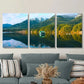 3pcs Canada Lake Reflecting Natural Mountain Metal Print Ready to Hang Art