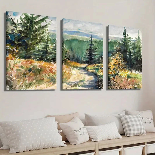 3pcs Vitality of Nature and Forest Scenery Wall Art Set Canvas Framed 40x60cm - High Quality Print 100% Australian Made Wall Canvas Ready to Hang