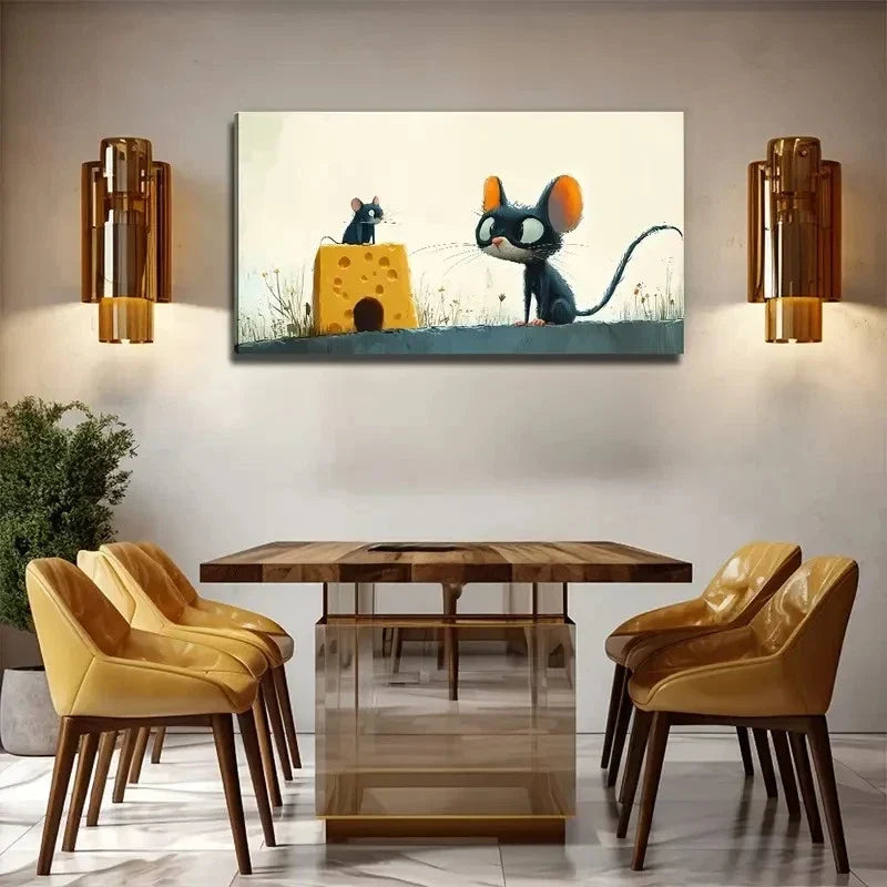 Charming Mouse Perfect Wall Art Canvas Office Home Room Framed 120x60cm