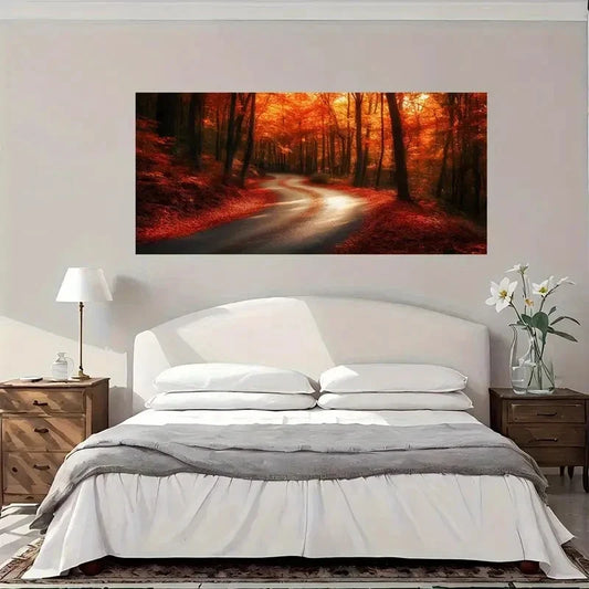 Forest Fantasy Trees Wall Art Canvas Office Home Room Framed 80x45cm