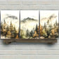 3pcs Highlights of Distant Mountains Trees Cloud Metal Print Ready to Hang Art