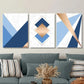 3pcs Classic Geometric Abstract Design Metal Print Ready to Hang Art