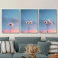 3pcs Simple Daisies and Fresh Sky, Metal Print Ready to Hang Art
