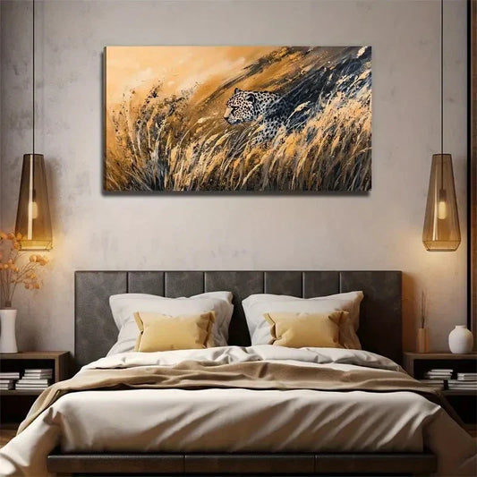 Abstract Leopard Bohemian Wall Art Canvas Office Home Room Framed 120x60cm