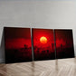 3pcs The moon over the city Wall Art Set Canvas Framed 40x60cm - High Quality Print 100% Australian Made Wall Canvas Ready to Hang