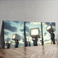 3pcs Modern Film Set Design with Lifting Lights Wall Art Set Canvas Framed 40x60cm - High Quality Print 100% Australian Made Wall Canvas Ready to Hang