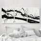 3pcs Black and White Splash Metal Print Ready to Hang Art