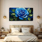 Vibrant Bloom Blue Rose Wall Art Canvas Office Home Room Framed 80x45cm