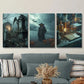 3pcs The angel cemetery, the weird scarecrow  Metal Print Ready to Hang Art