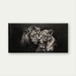 Black & White Lion Family Wall Art Canvas Office Home Room Framed 80x45cm