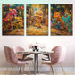 3pcs Vibrant Festival Celebration Metal Print Ready to Hang Art