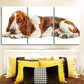 3pcs Rustic Basset Hound Dog Animal Metal Print Ready to Hang Art