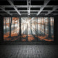 3pcs Mystical Forest with Tall Trees Metal Print Ready to Hang Art