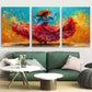3pcs Colorful Cultural Mexican Dancer Metal Print Ready to Hang Art