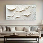 Abstract White Crayon wall canvas office home room framed 120x60cm