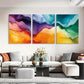 3pcs Rich Purple Orange Blue and Green Tones Metal Print Ready to Hang Art