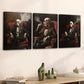 3pcs Abstract Smoking Skeleton Rose Black Chair Wall Art Set Canvas Framed 40x60cm - High Quality Print 100% Australian Made Wall Canvas Ready to Hang