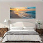 Beach Sunset Ocean View Wall Art Canvas Office Home Room Framed 120x60cm