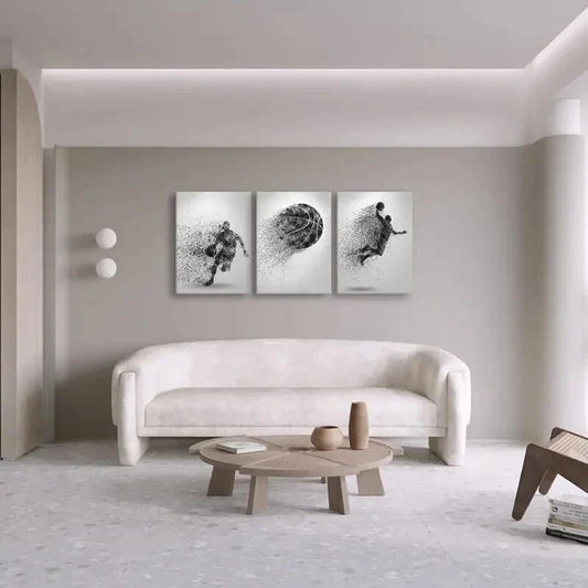 3pcs Set of Classroom Basketball Metal Print Ready to Hang Art