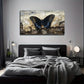 A Black Butterfly Wall Art Canvas Office Home Room Framed 120x60cm