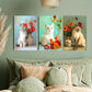 3pcs Australian fog, Burmese, Javanese cats Metal Print Ready to Hang Art
