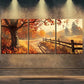 3pcs Autumn Tree & Golden Leaves Shine Perfect Wall Art Set Canvas Framed 40x60cm - High Quality Print 100% Australian Made Wall Canvas Ready to Hang