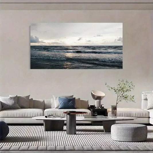 Modern Florida Beach Sunset Wall Art Canvas Office Home Room Framed 80x45cm