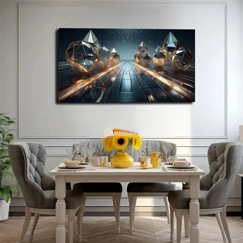 Science Fiction Scene Wall Art Canvas Office Home Room Framed 80x45cm