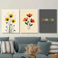 3pcs Vibrant Floral & Dandelion Beige, Red Wall Art Set Canvas Framed 40x60cm - High Quality Print 100% Australian Made Wall Canvas Ready to Hang