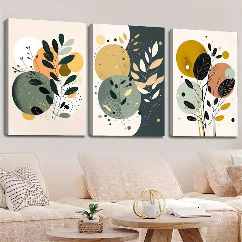 3pcs Abstract Minimalist Boho Art Wall Art Set Canvas Framed 40x60cm - High Quality Print 100% Australian Made Wall Canvas Ready to Hang