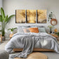 3pcs Earthy Yellow Color And Fallen Leaves Wall Art Set Canvas Framed 40x60cm - High Quality Print 100% Australian Made Wall Canvas Ready to Hang