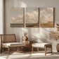 3pcs Serene Beach & Dramatic Skyline Metal Print Ready to Hang Art