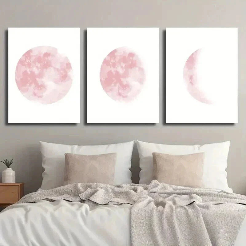3pcs Blush Pink Girls Bedroom Decoration Wall Art Set Canvas Framed 40x60cm - High Quality Print 100% Australian Made Wall Canvas Ready to Hang