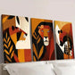 3pcs Geometric Lions Bears Plants Illustrations Wall Art Set Canvas Framed 40x60cm - High Quality Print 100% Australian Made Wall Canvas Ready to Hang