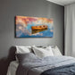 Serene Boat On Sky Reflection Wall Art Canvas Office Home Room Framed 120x60cm