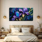 Elegant Blue And Purple Wall Art Canvas Office Home Room Framed 80x45cm