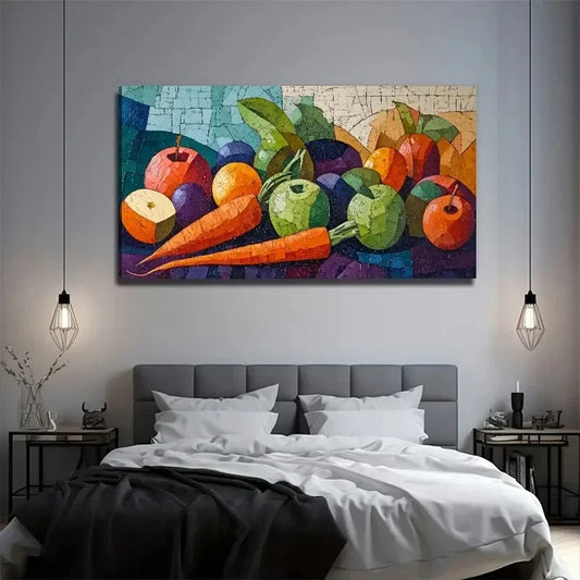 A Group Of Fruits Suitable Wall Art Canvas Office Home Room Framed 120x60cm