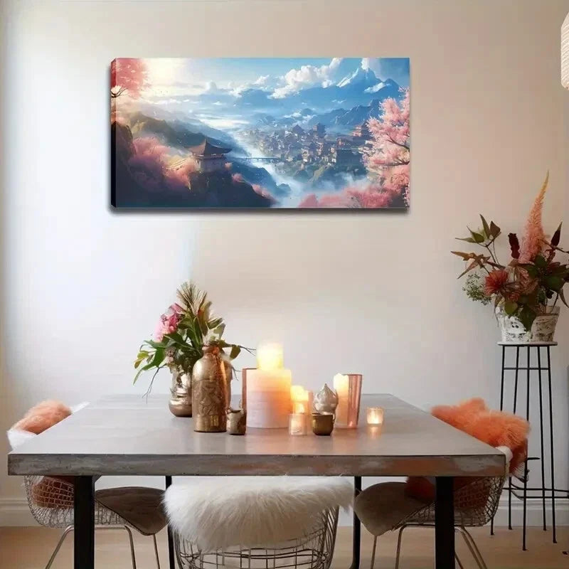 The Scenery of An Ancient Town Wall Art Canvas Office Home Room Framed 120x60cm