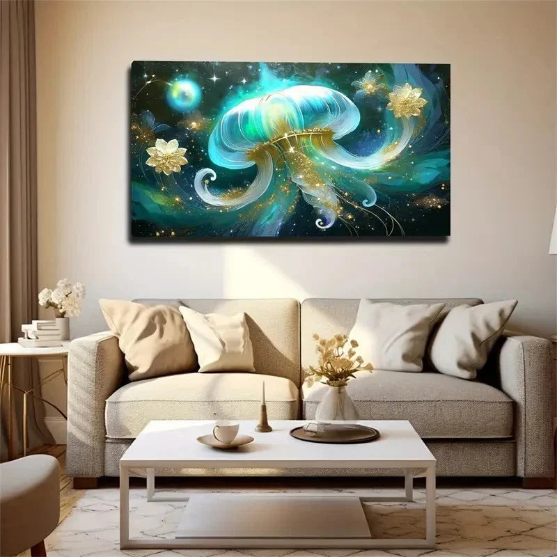 Eye-Catching Jellyfish Modern Wall Art Canvas Office Home Room Framed 120x60cm