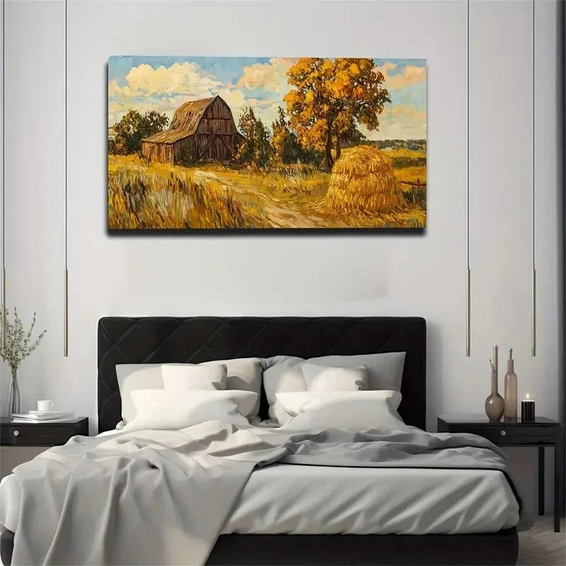 Shocking Small Village Space Wall Art Canvas Office Home Room Framed 120x60cm
