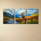 3pcs Scottish Highland River Natural Elegant Metal Print Ready to Hang Art