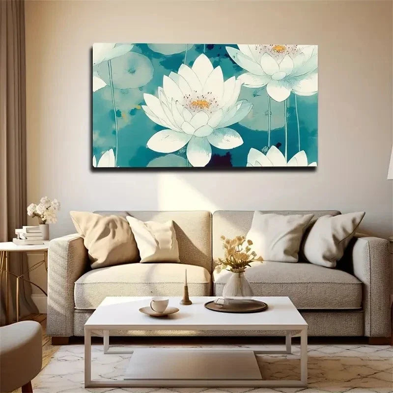 Rich Layers Of For Lotus Pond Wall Art Canvas Office Home Room Framed 80x45cm