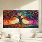 Vibrant Abstract Tree Colorful Wall Art Canvas Office Home Room Framed 120x60cm