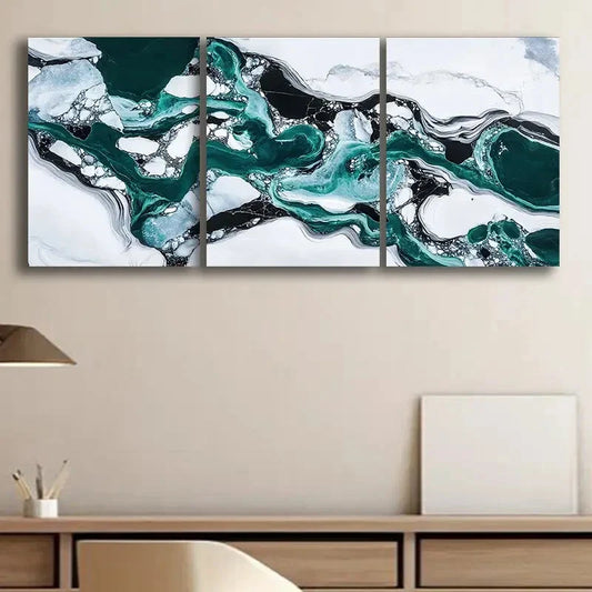 3pcs Antarctic Ice Shelf Nature Green Perfect Wall Art Set Canvas Framed 40x60cm - High Quality Print 100% Australian Made Wall Canvas Ready to Hang