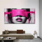 Abstract Pink & Black Hair Wall Art Canvas Office Home Room Framed 80x45cm