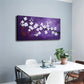 Flowers On Purple Background Wall Art Canvas Office Home Room Framed 120x60cm
