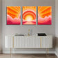3pcs Vibrant Abstract Sunburst Sunrise Perfect Wall Art Set Canvas Framed 40x60cm - High Quality Print 100% Australian Made Wall Canvas Ready to Hang